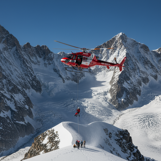 hélicoptère de secours haute montagne