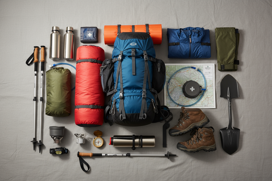 Image pour illustrer un pack de matériel pour grande randonnée